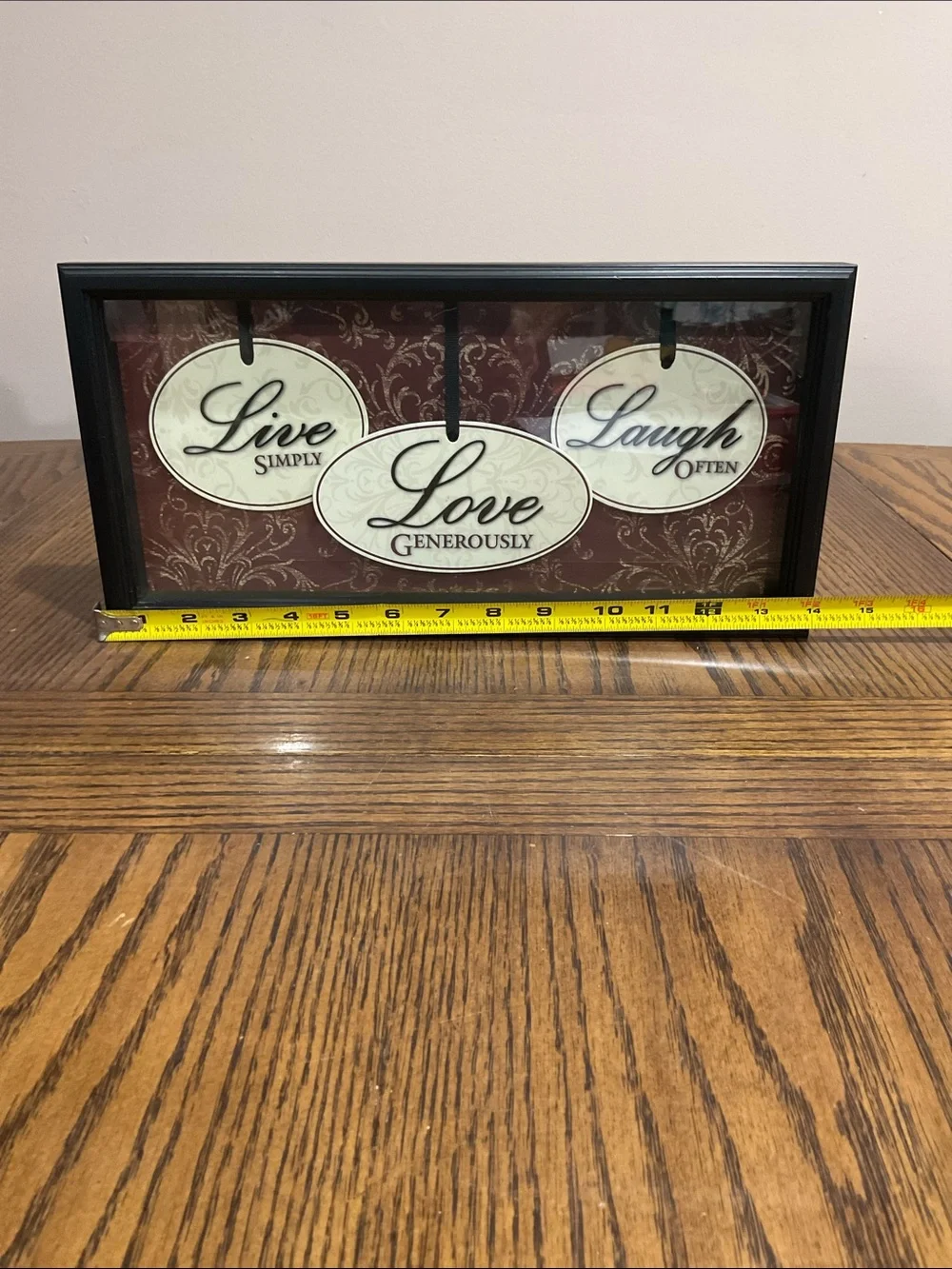 Live Love Laugh Wall Art - Black Frame with Cream Accents